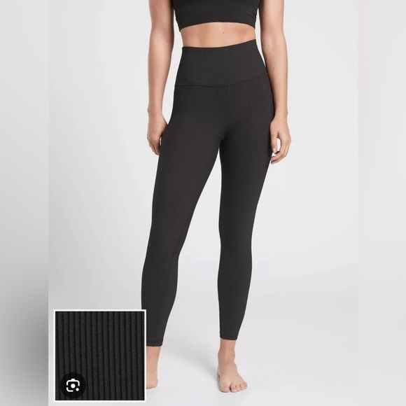 Athleta Pants - Athleta relation ribbed black tight leggings